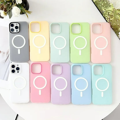 Shockproof Candy Color MagSafe Case (Black)