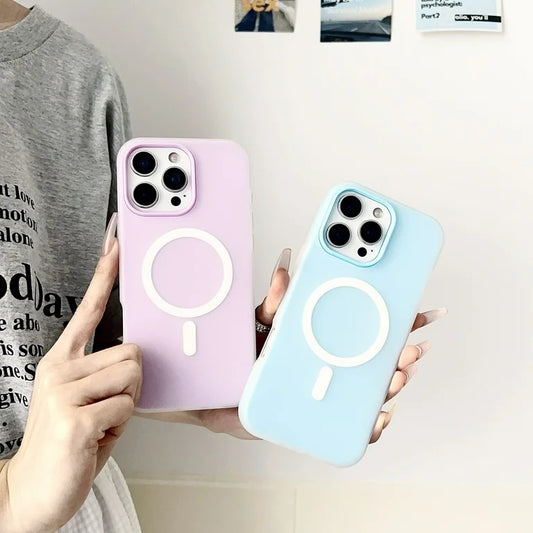 Shockproof Candy Color MagSafe Case (Blue)