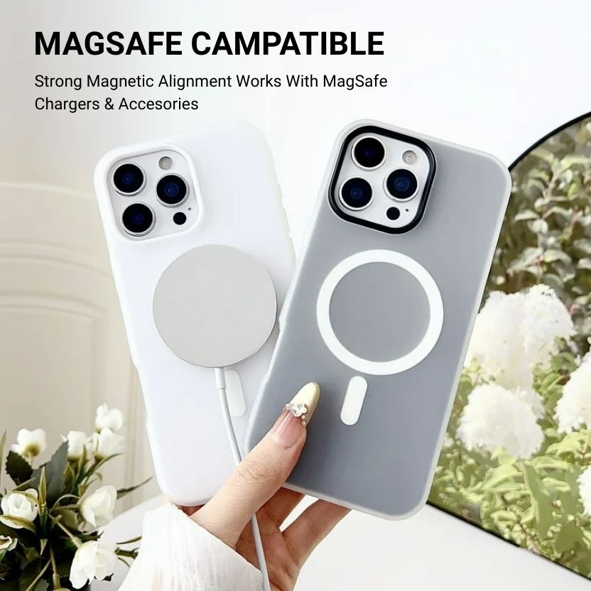 Shockproof Candy Color MagSafe Case (Black)