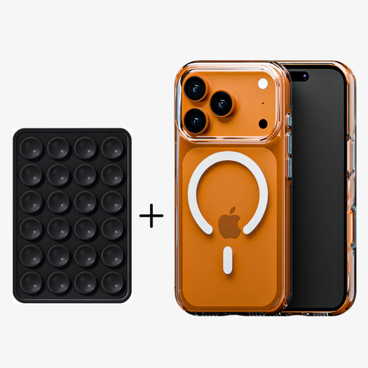 Anti-Yellow MagSafe Clear Case + Suction Grip