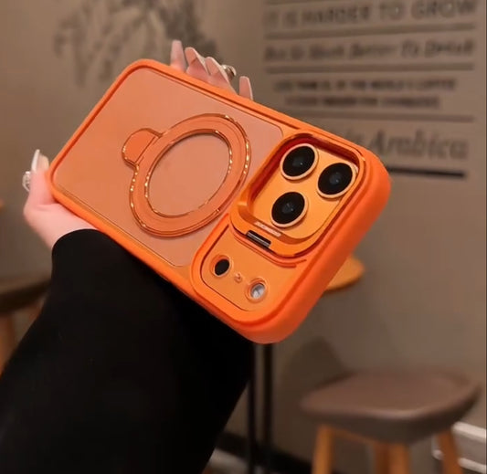 Double Kicksatnd | Metal Ring | Transparent MagSafe Case With Camera lens Protector Rings